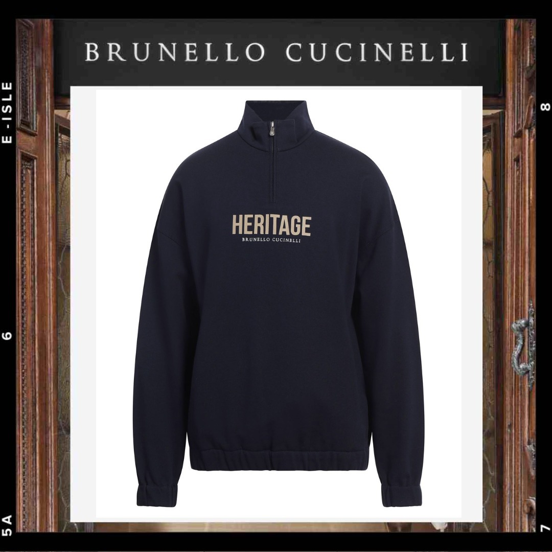 希少【BRUNELLO CUCINELLI】タートルネック ロゴトレーナー