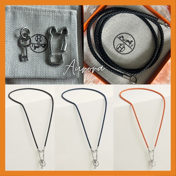 シックな首元を演出♪ [HERMES]スナップ キーリング ネックレス