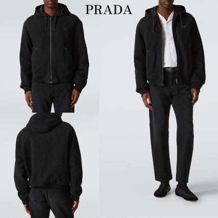 ブラック（黒）系 M PRADA(プラダ) パーカー・フーディ(メンズ