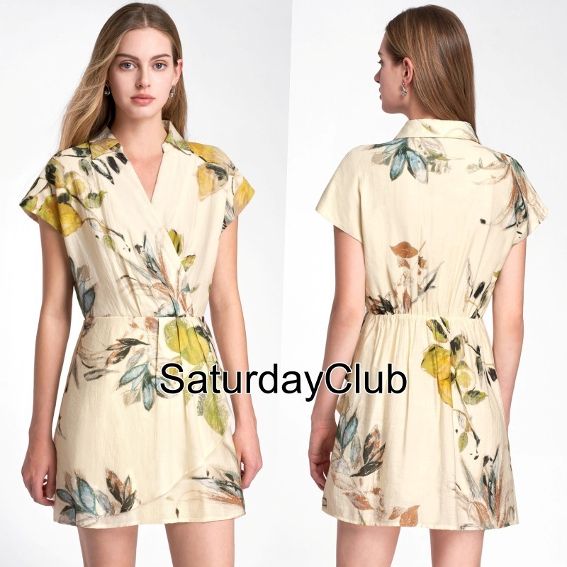 ☆SaturdayClub☆ ボタニカル ラップフロント ワンピース