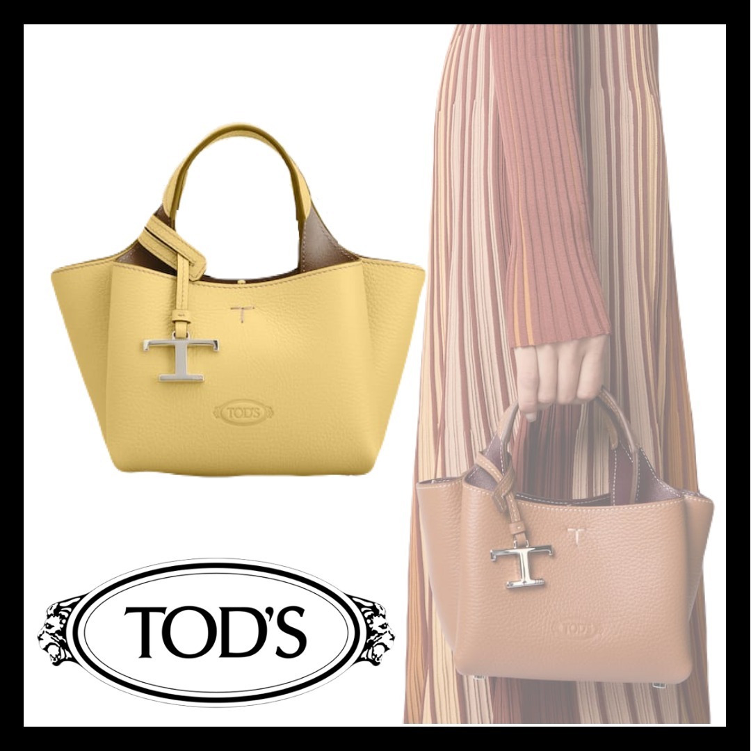 シンプル【関税込】TOD’S トッズ マイクロレザーバッグ yellow