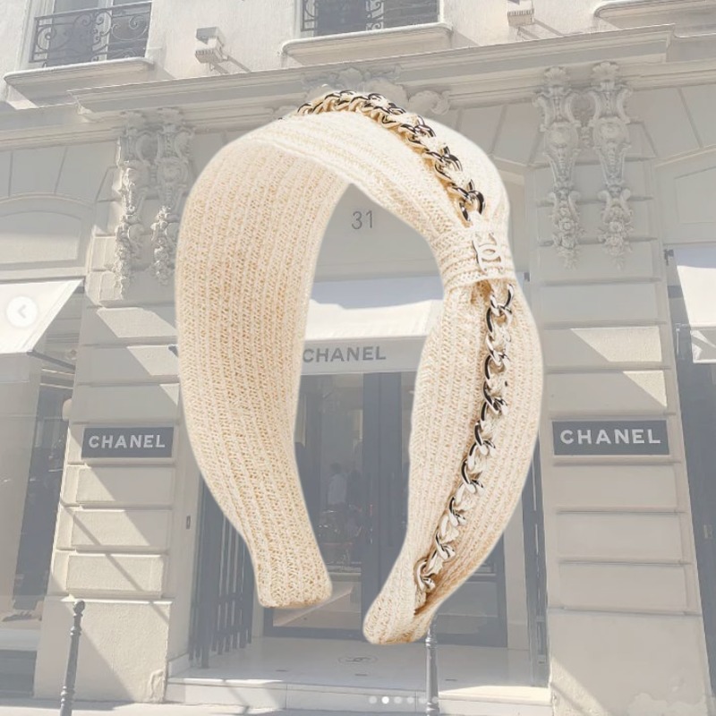 ★春夏らしいデザイン★【CHANEL】パイル&チェーン カチューシャ