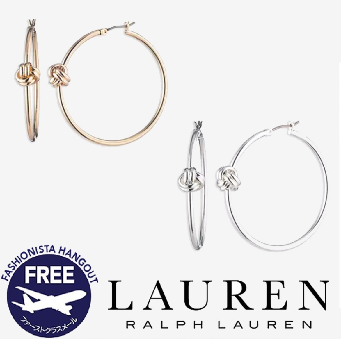 Ralph Lauren ラルフローレン Knot Hoop ピアス