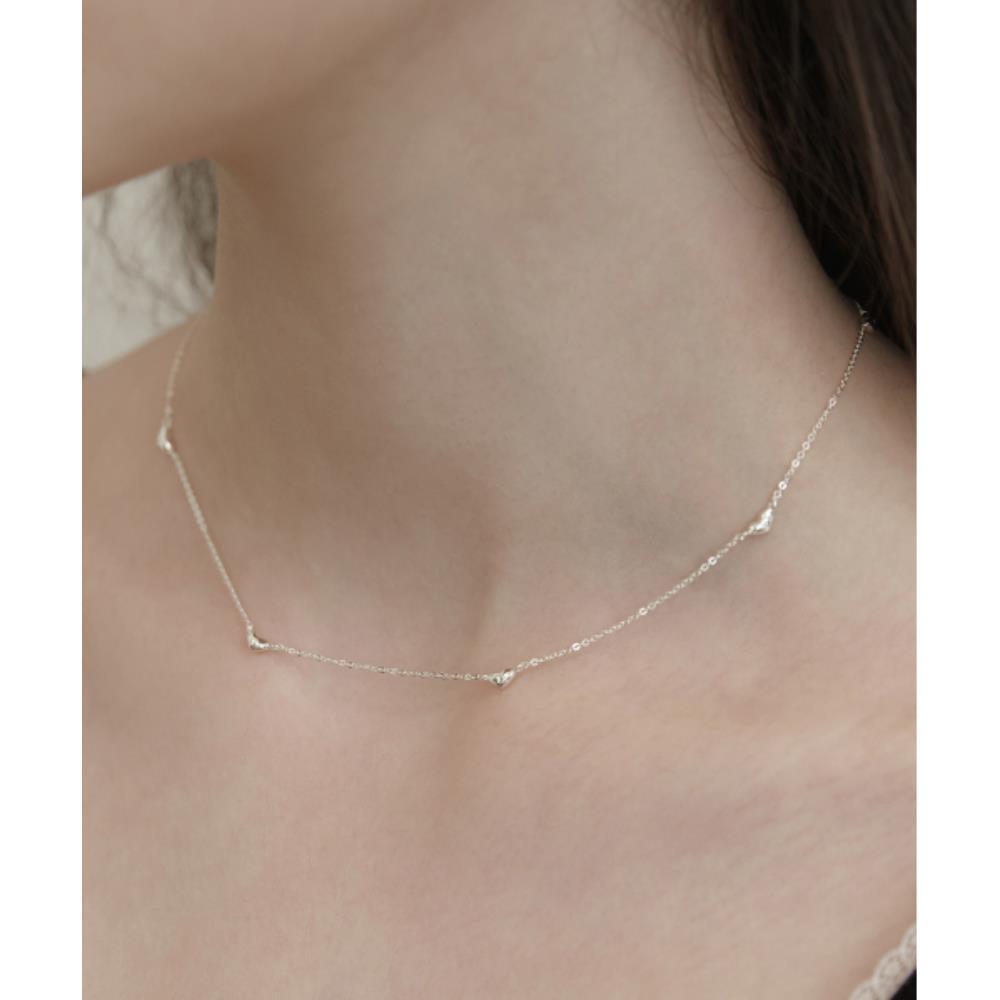 ☆TATIANA☆ Silver 925 Petite Heart Link Necklace NZ2429