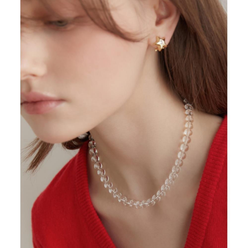 ☆TATIANA☆ Silver 925 Clear Quartz Candy Ball Necklace NZ21
