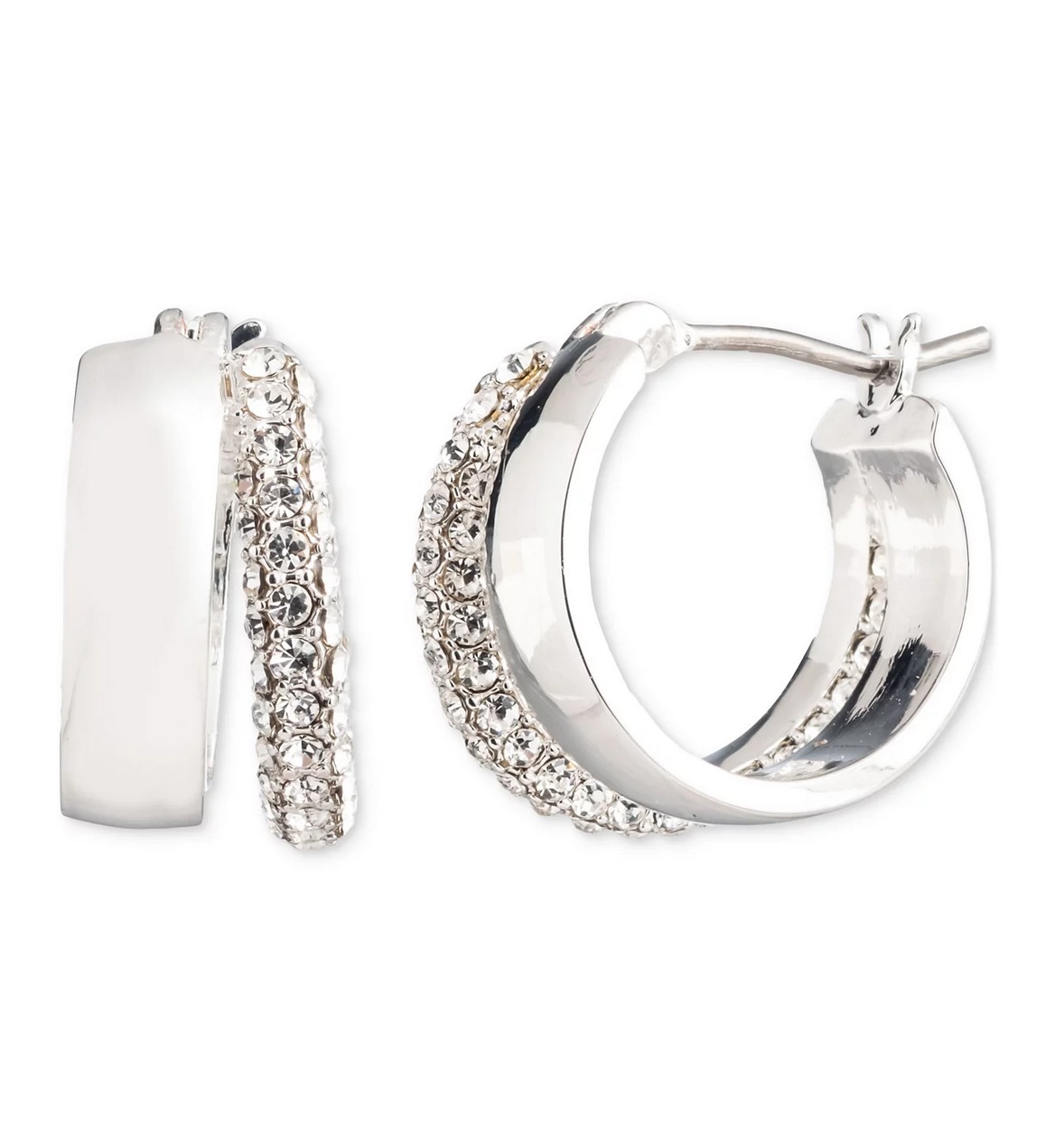Ralph Lauren ラルフローレン Small Pave Split-Hoop ピアス Lauren Ralph Lauren Small Pavé Split-Hoop Earrings, 0.9