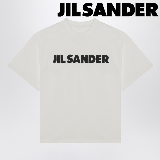 正規店買付【JIL SANDER】ロゴ ホワイト ワイドTシャツ