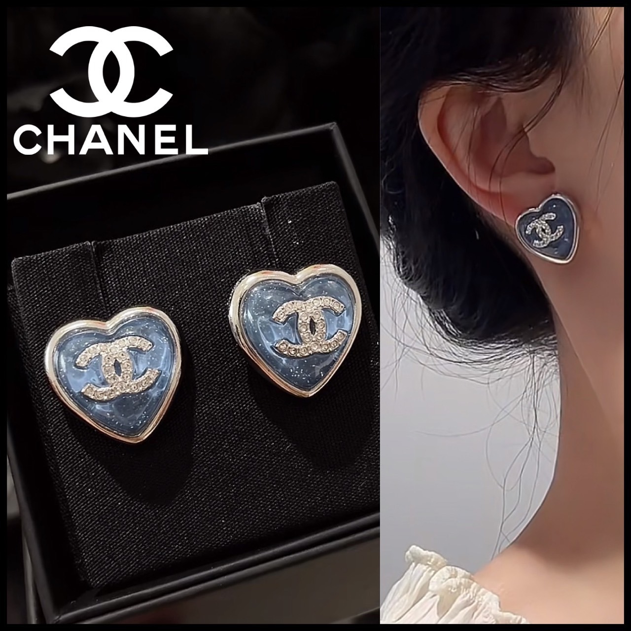 大人可愛い【CHANEL】25P CCロゴ × ハート × リボン ピアス 大人可愛い【CHANEL】25P CCロゴ × ハート × リボン ピアス