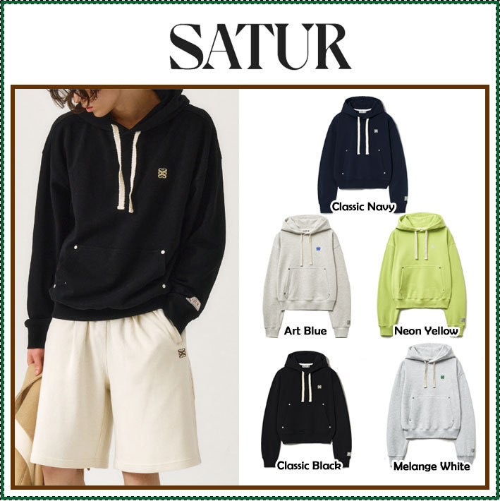 【SATUR】 Classic Small Logo Rivet Hoodie / 追跡付