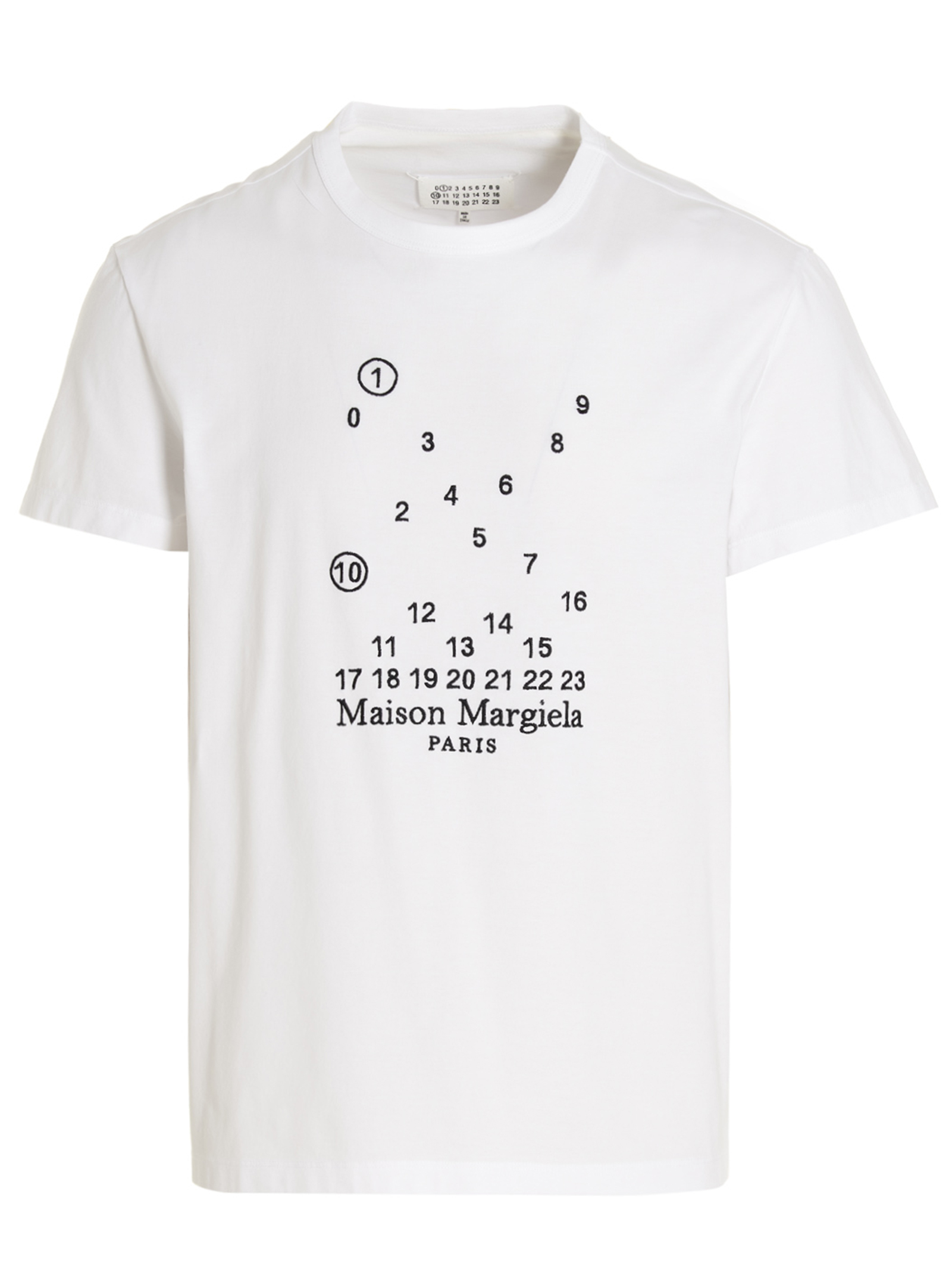 Tシャツ・カットソー MAISON MARGIELA Logo embroidery T-shirt White/Black