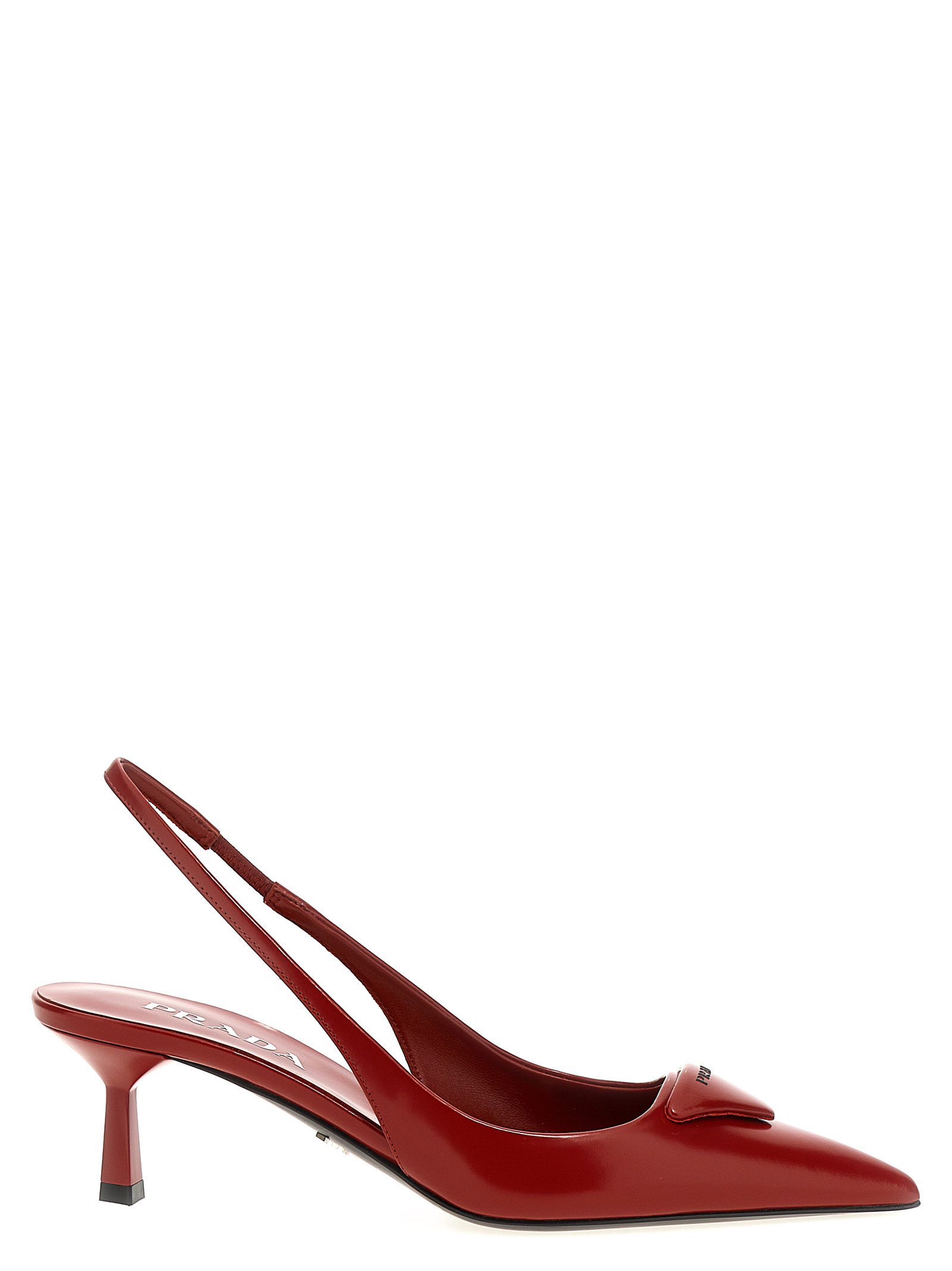 スリッポン PRADA Triangle logo slingback Red