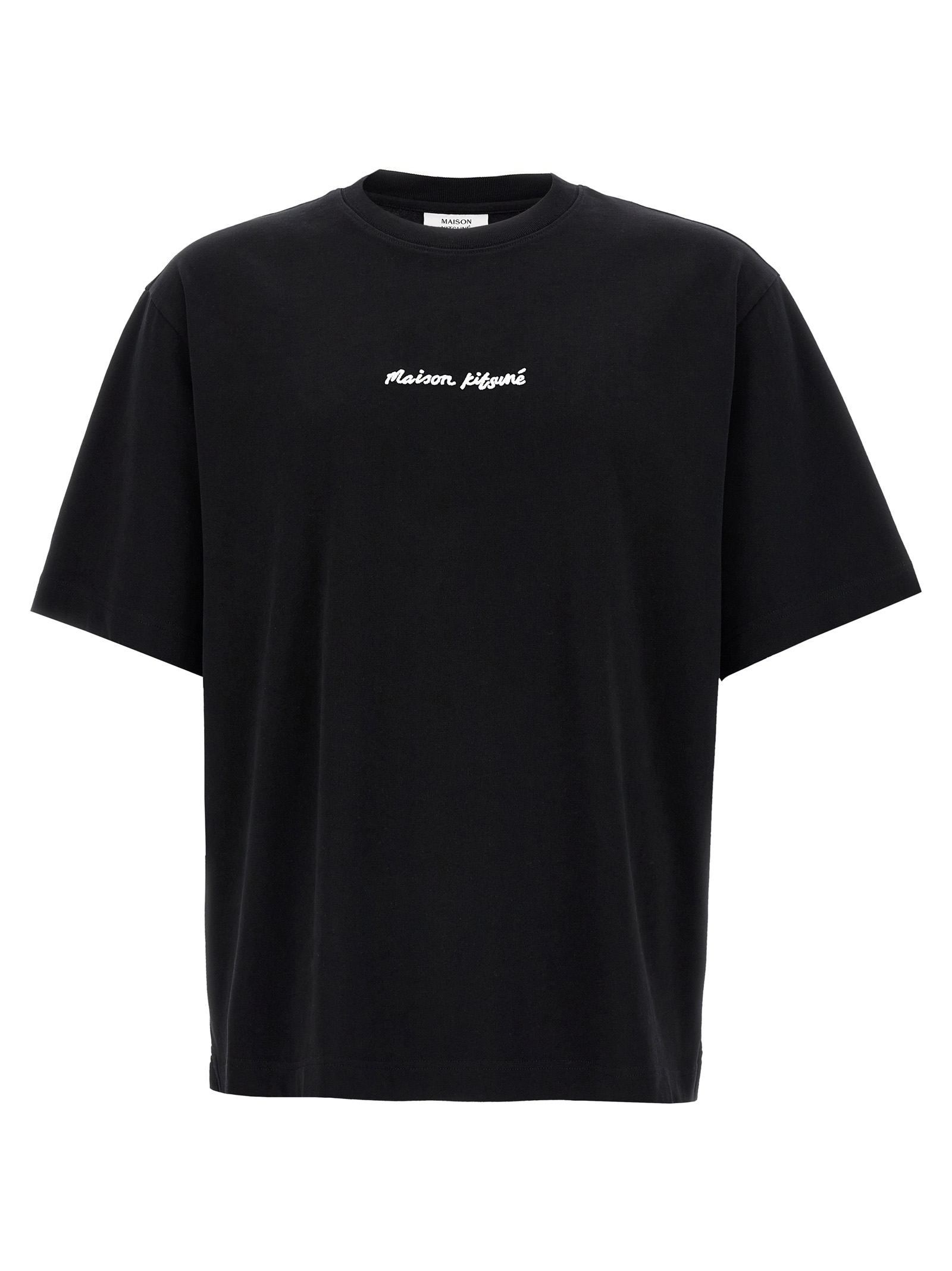 Tシャツ・カットソー MAISON KITSUNE Logo embroidery t-shirt Black