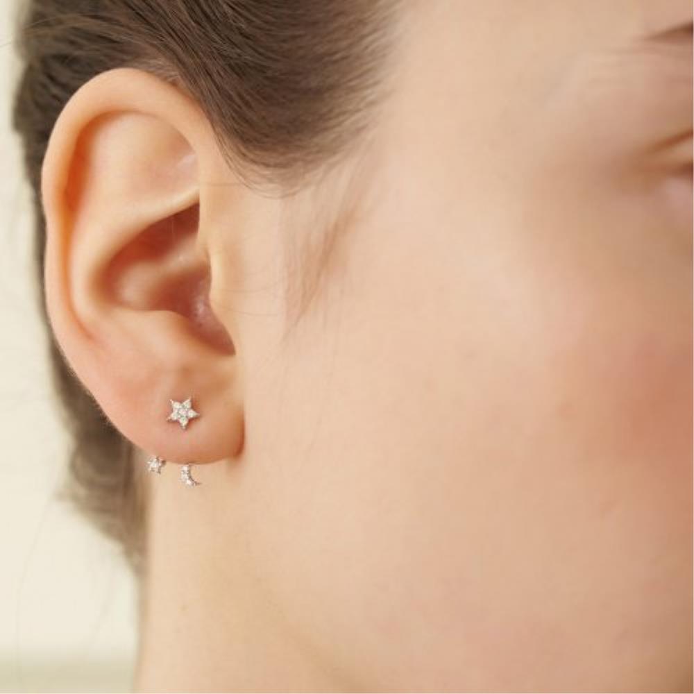 ☆TATIANA☆ Silver 925 Petit Milky Way Ear Jacket Earrings E