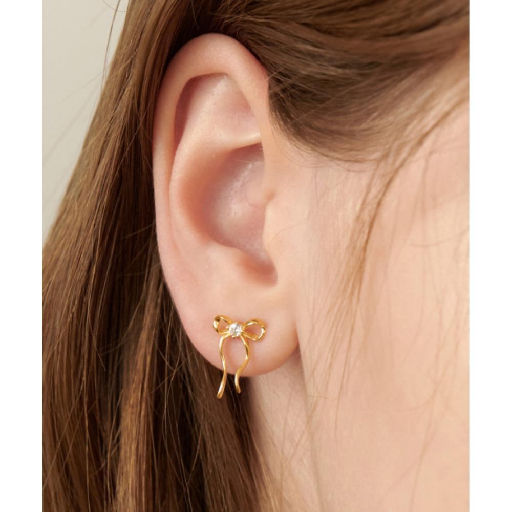 ☆TATIANA☆ Silver 925 Annette Cubic Ribbon Earrings EC3096