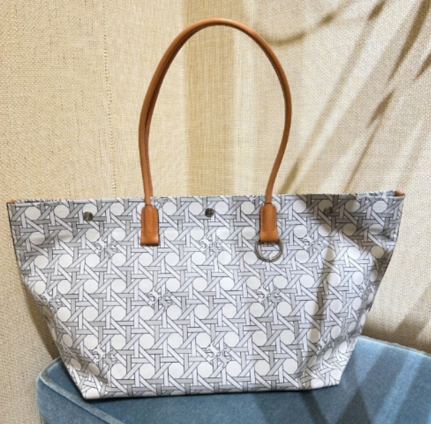 完売品★Tory Burch CANVAS BASKETWEAVE TOTE A4収納可 146548