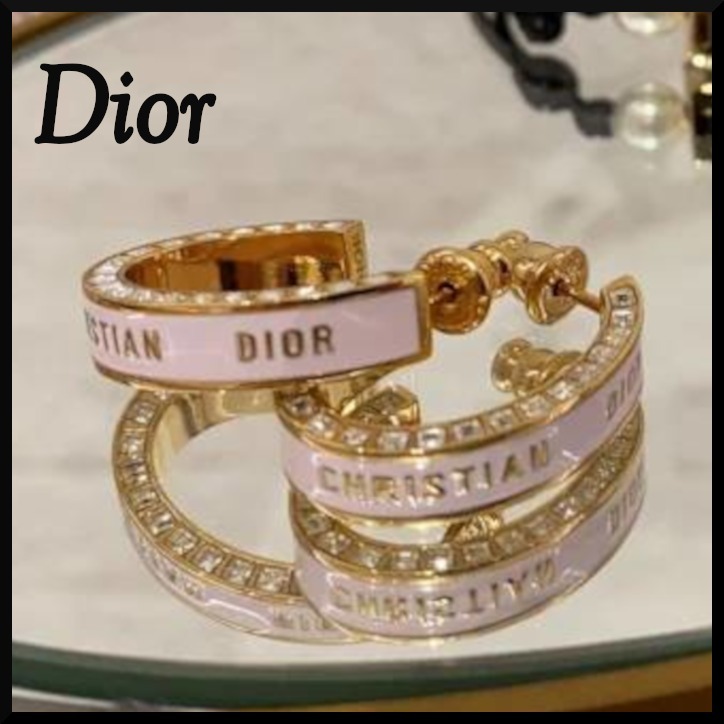 【ラインストーンが可愛い♪】Dior ピアス