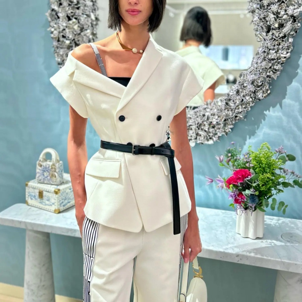 【大人上品♪】DIOR★ベルト付き アシンメトリー ジャケット