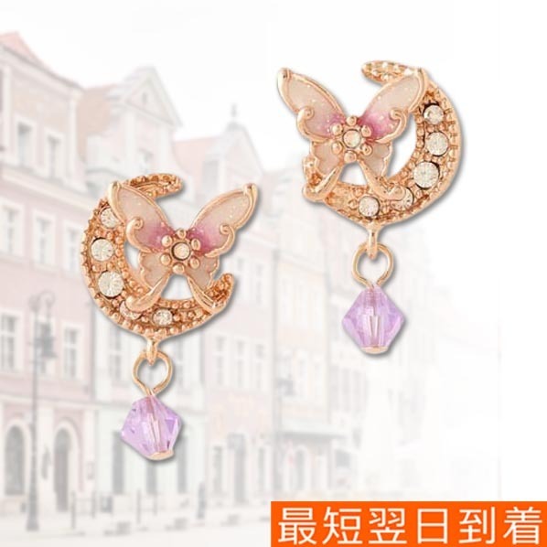 爆買い！ ANNA SUI】蝶 三日月モチーフ ピアス アクセサリー