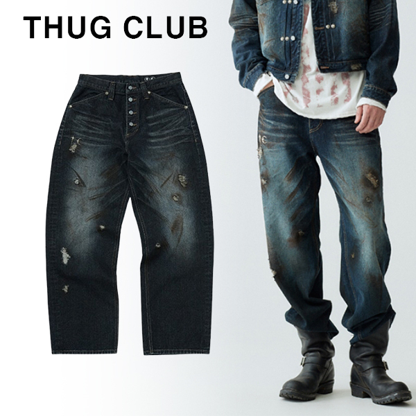 【THUG CLUB】Burn Down Denim Pants★送料・関税込