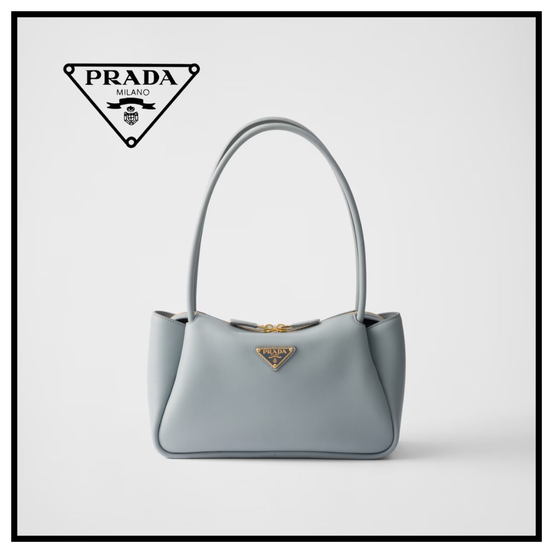 【PRADA】ダーリン ミディアム レザー ショルダーバッグ★水色