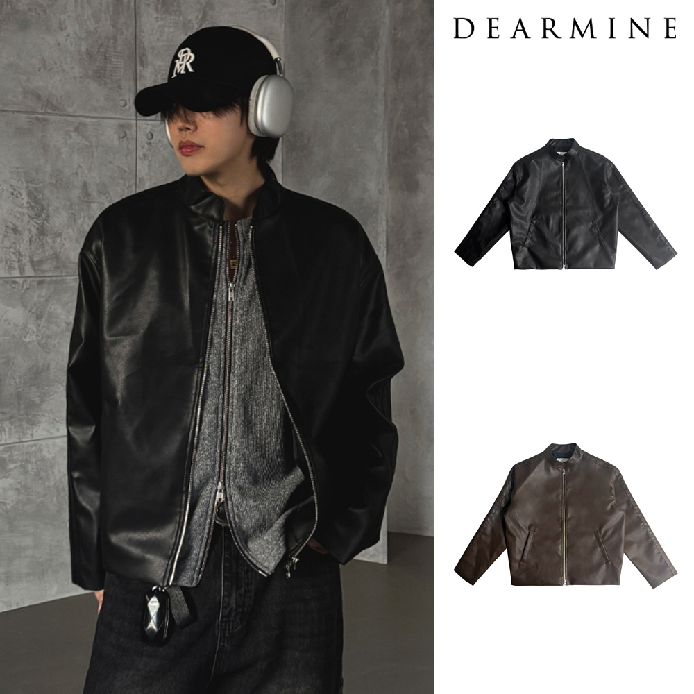 【DEARMINE】Hidden Track Leather Jacket