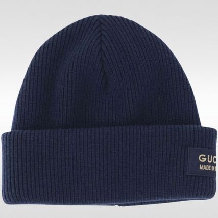 【信頼】 ネイビー（紺）系 GUCCI(グッチ) ニットキャップ・ビーニー 帽子
