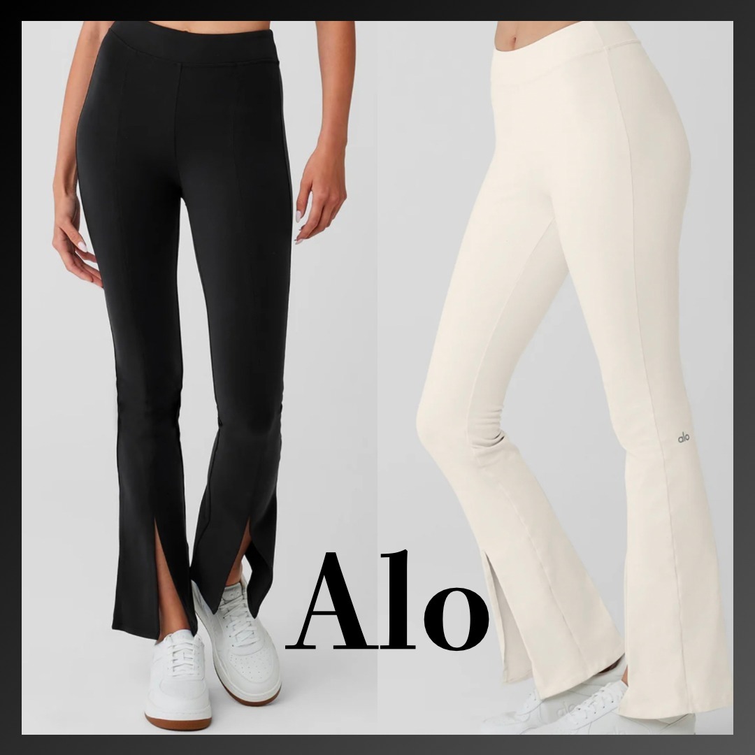 *Alo Yoga*Airbrush Flutter スリット フレア レギンス