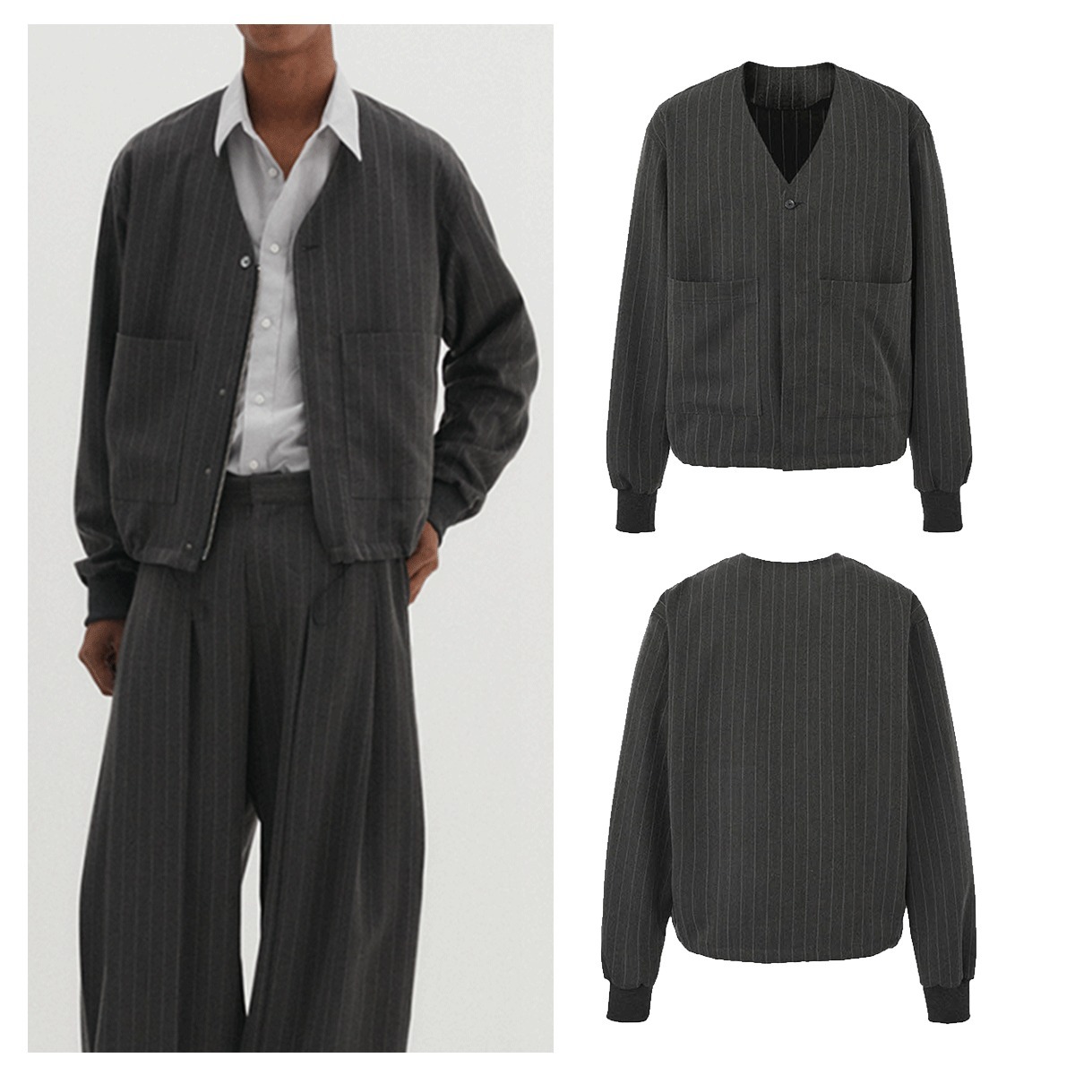 ジャケットその他 DNSR striped V-neck jacket 5MM444
