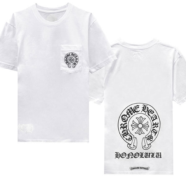 Chrome Hearts☆香港ホースシューロゴ 半袖 Tシャツ ホワイト