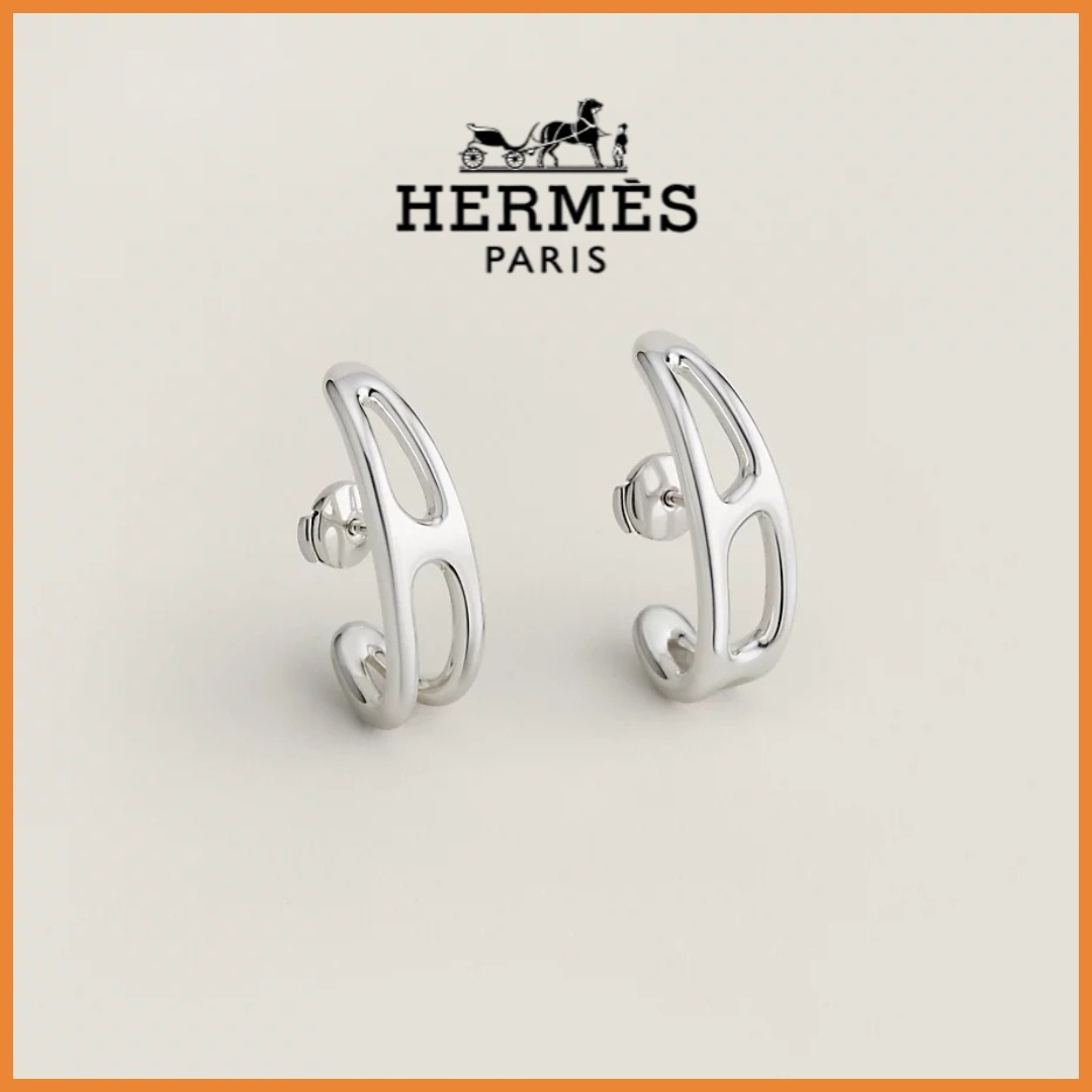【シンプルかつ存在感】HERMES シェーヌダンクル パンク ピアス