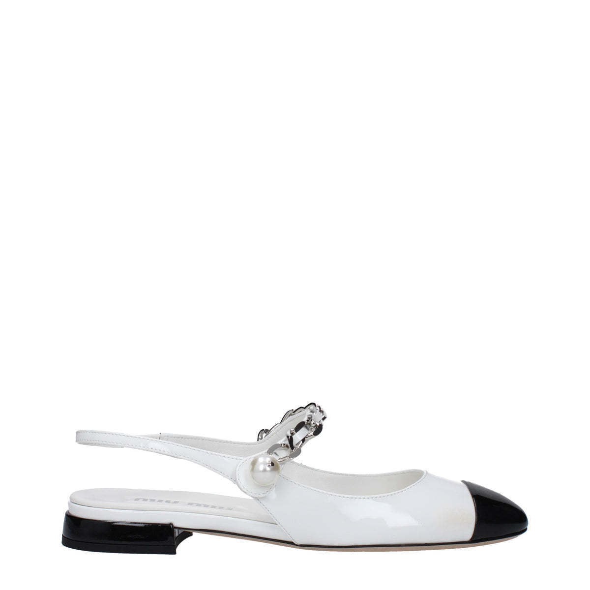 サンダル・ミュール MIU MIU  Miu Miu Sandals Women Patent Leather White/Black