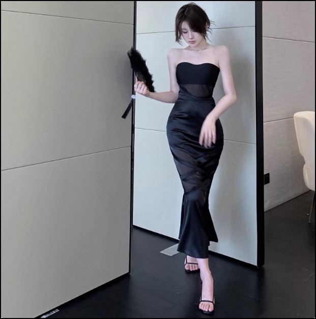 結婚式 パーティードレス セクシー スリット ワンピース
