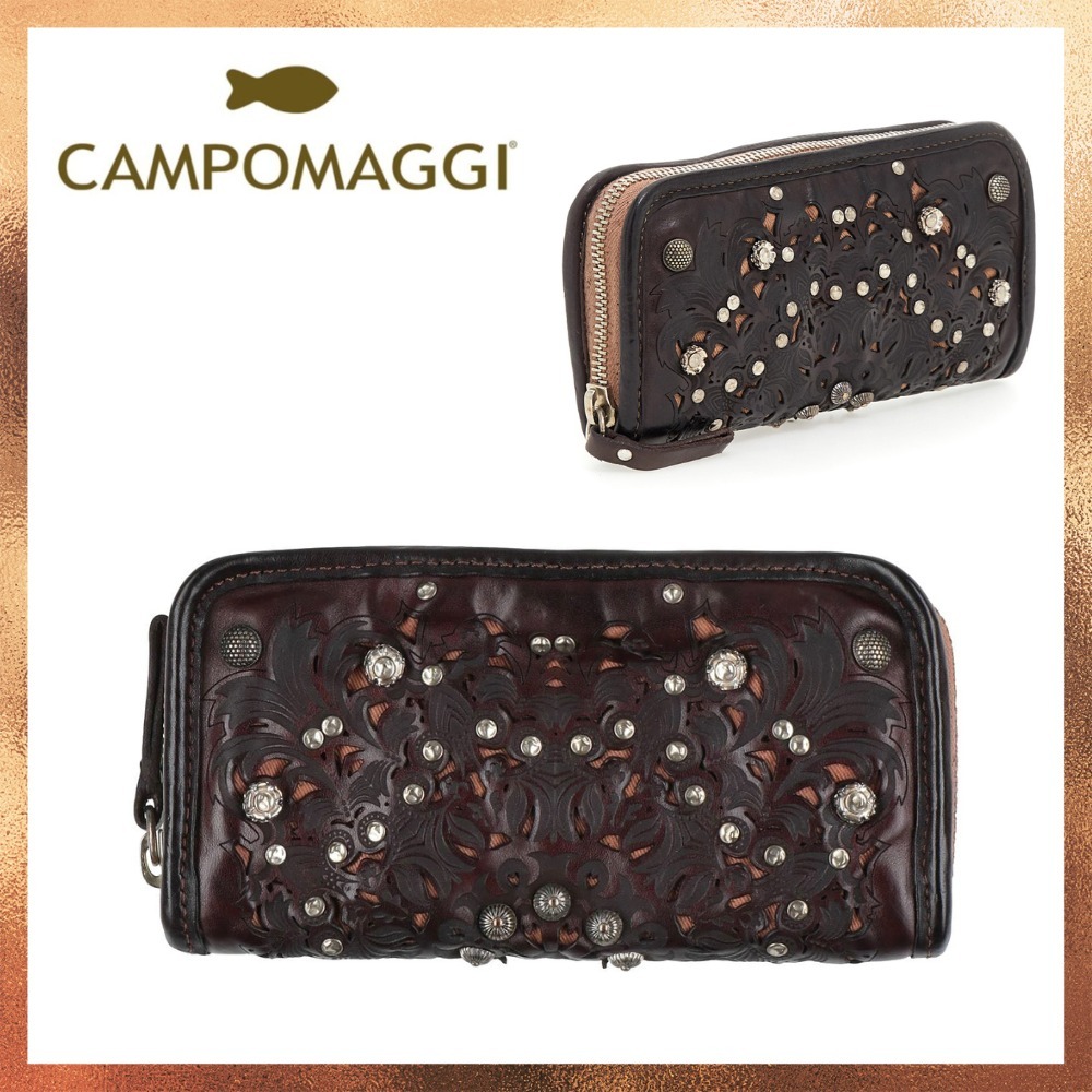 【関税 送料無料】CAMPOMAGGI リベット レザーウォレット