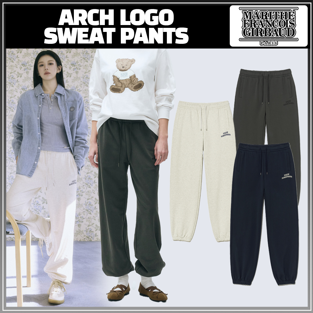 25SS人気ジョガーパンツ【MARITHE】ARCH LOGO SWEAT PANTS★3色