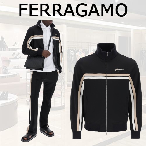 FERRAGAMO フェラガモ メンズ ロゴトラックスウェットシャツ