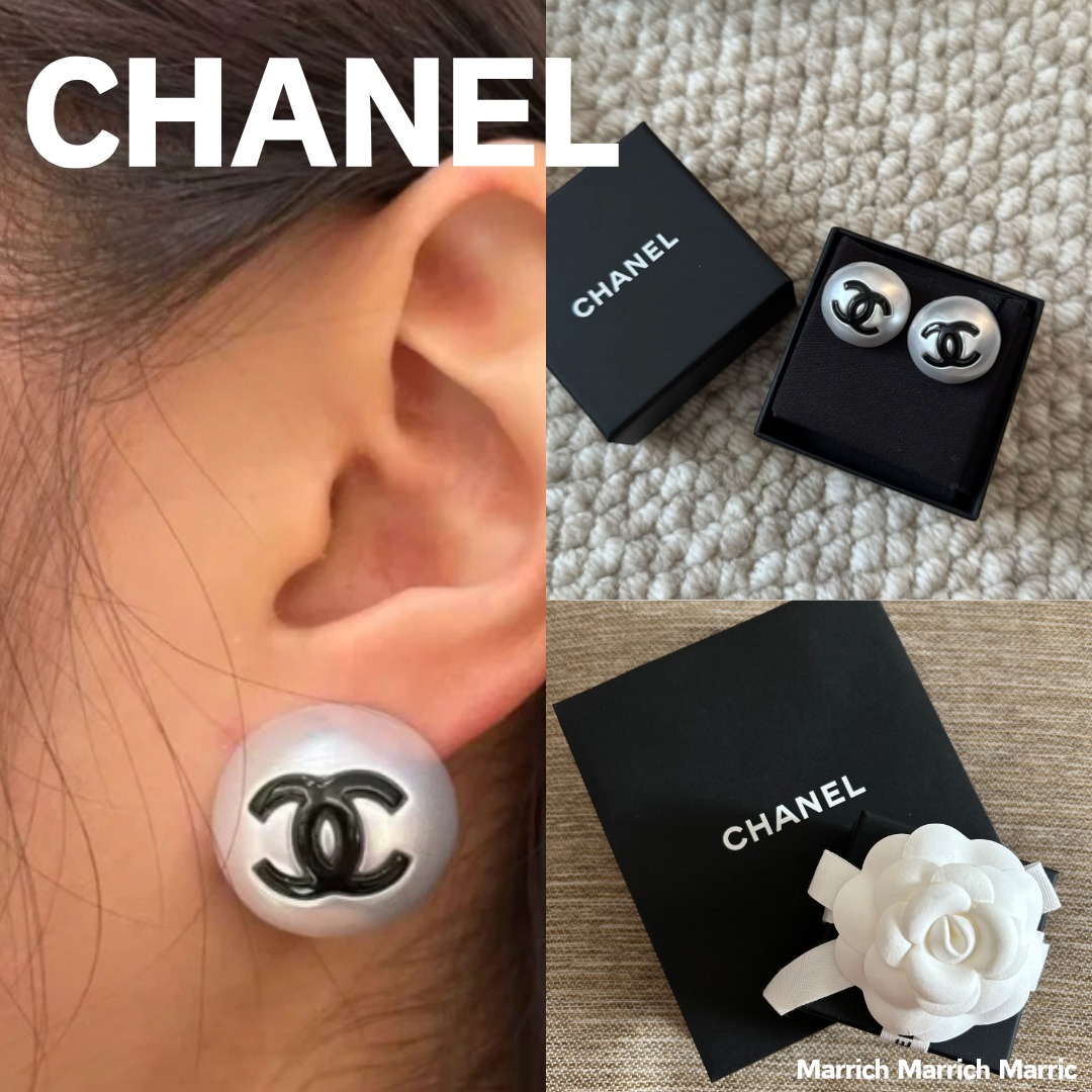 CHANEL《コロンとかわいい♡》シャネル ロゴ ピアス