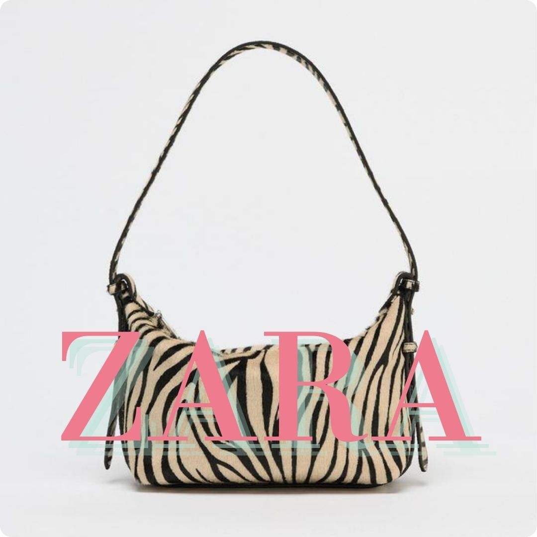 ZARA リアルファー付きアニマル柄レザーバッグ 6569/510