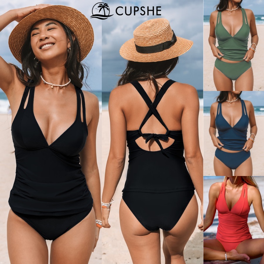 【CUPSHE】★タンキニ トップ & ボトムス セット★送料関税込み