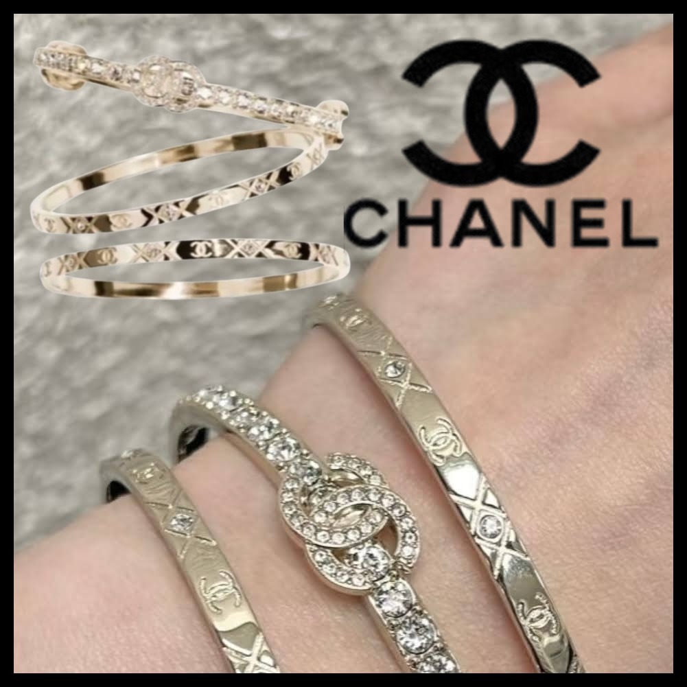 【エレガント♡重ね付け】CHANEL ロゴ バングル