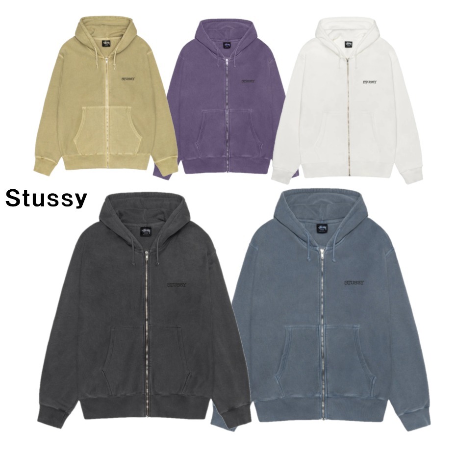 【STUSSY】JUMBO ZIP HOODIE PIGMENT DYED ☆ ジップ☆ フーディ