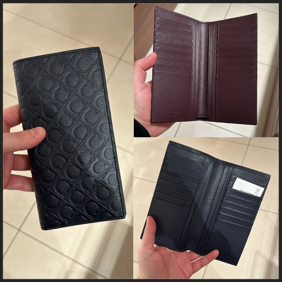 直営店☆Ferragamo☆ガンチーニ型押し レザー 長財布