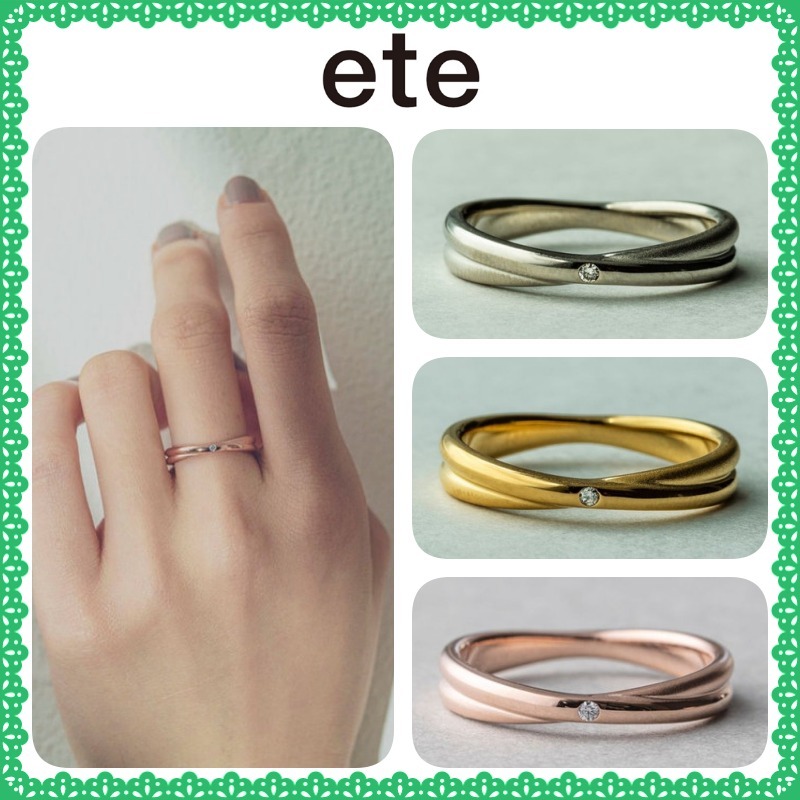 大人気!! ete [シェア] ダイヤモンド クロスデザイン リング
