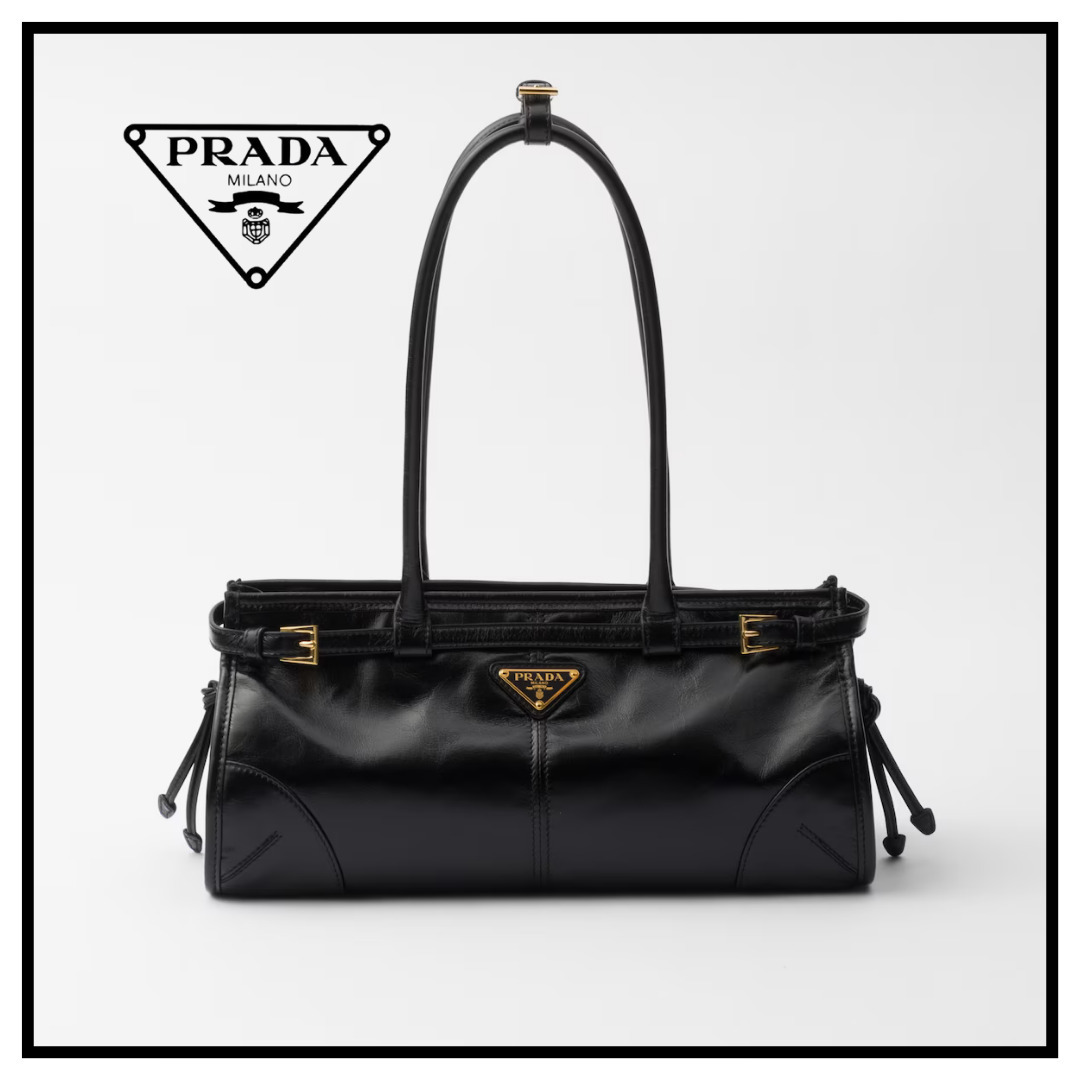 【PRADA】ボニー ミディアム レザー ハンドバッグ★ブラック