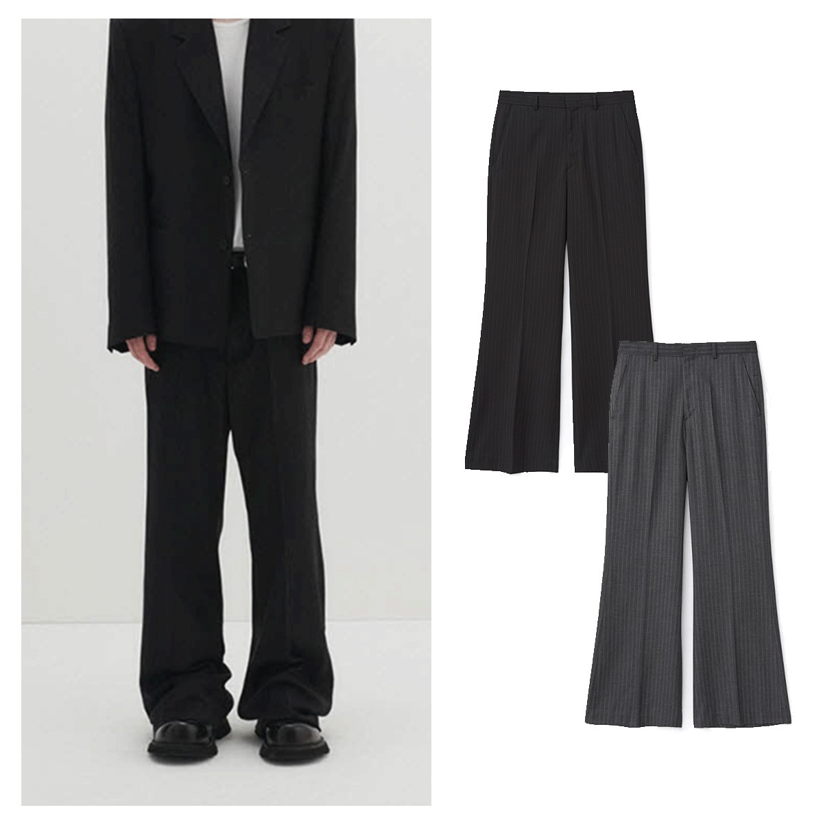スラックス DNSR Stripe flare slacks 5MM459