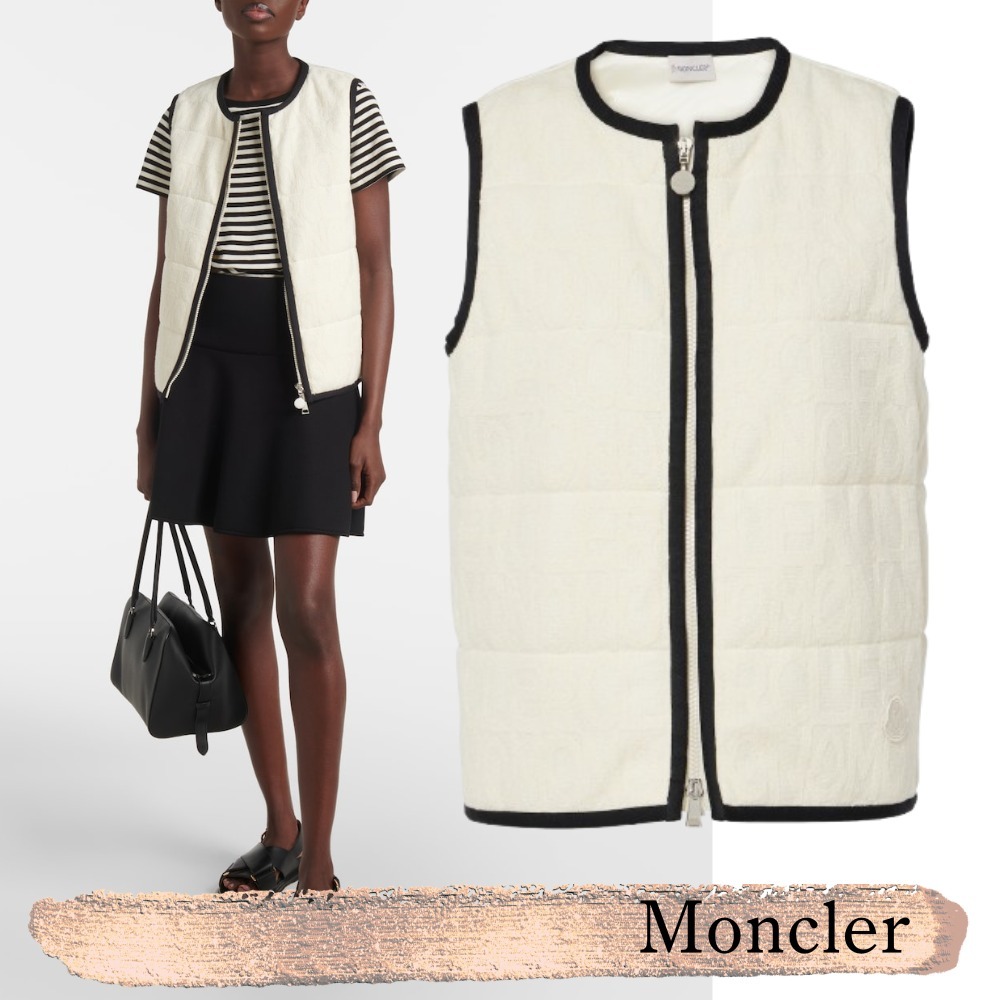 MONCLER☆関税込☆パッド入りコットン ホワイト ベンドベスト