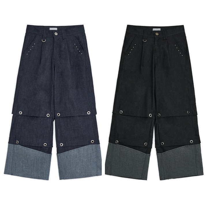 hug your skin☆Tucked denim pants