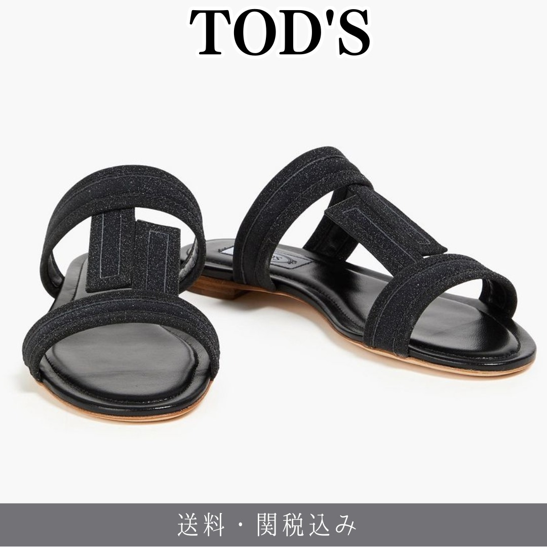 TOD'S Double T レザー サンダル グリッター加工 送料関税込み
