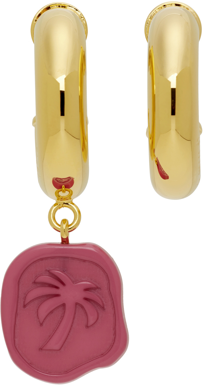 【関税込み】Palm Angels ゴールド ミスマッチ Seal ピアス