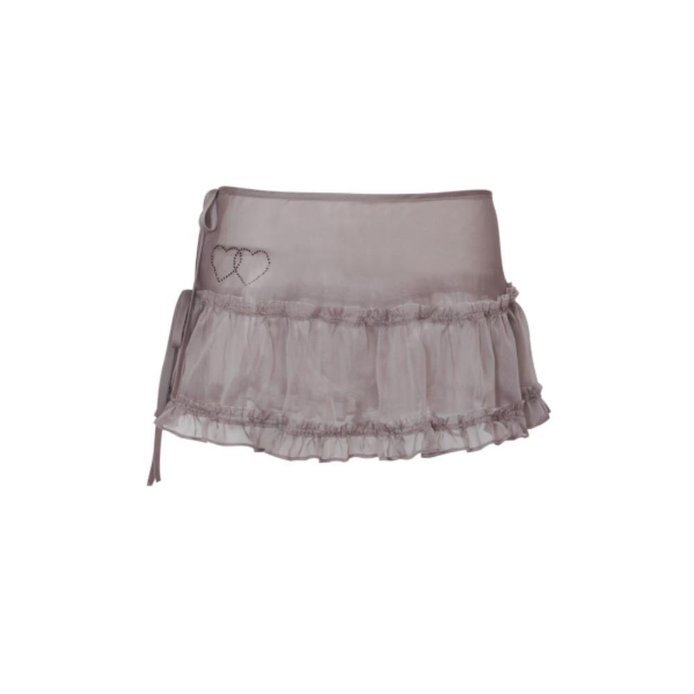 ◆Loulouseoul◆ Glow Sheer Layering Skirt Gray P0000FRI