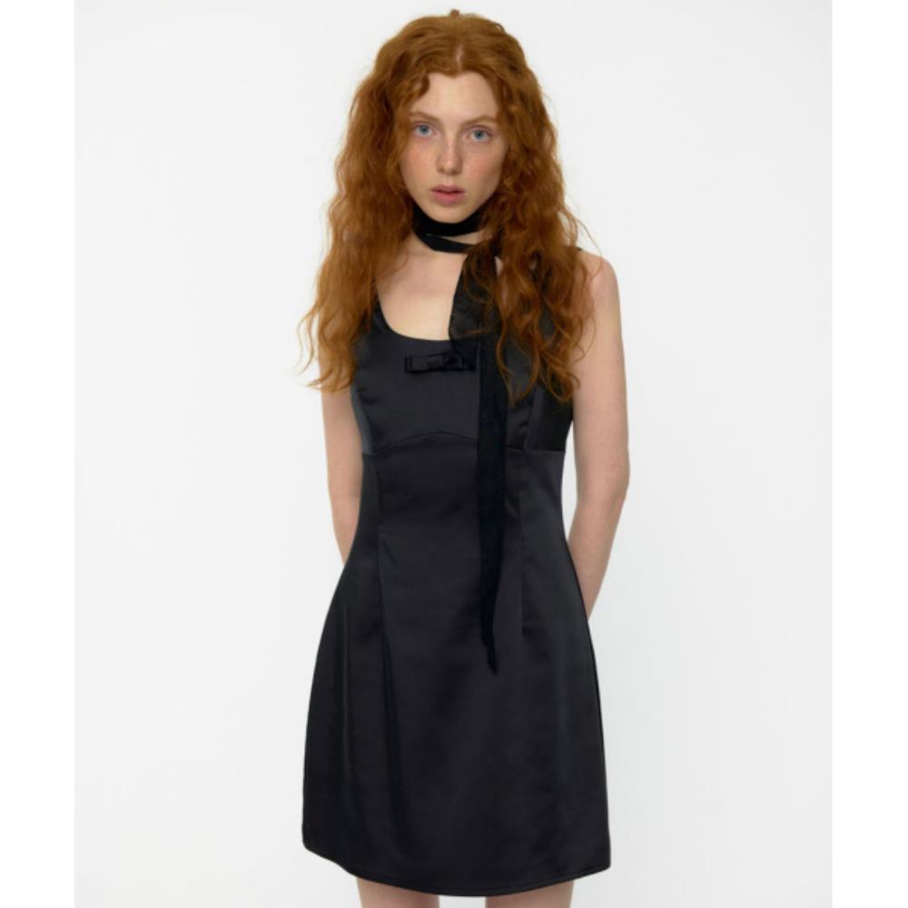 ◆Loulouseoul◆ Prom Slim Satin Mini Dress Black S12721